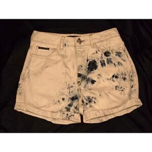 Philipp Plein Blue Bleached Washed Denim Hot Pants or Shorts, Size 28, NWT